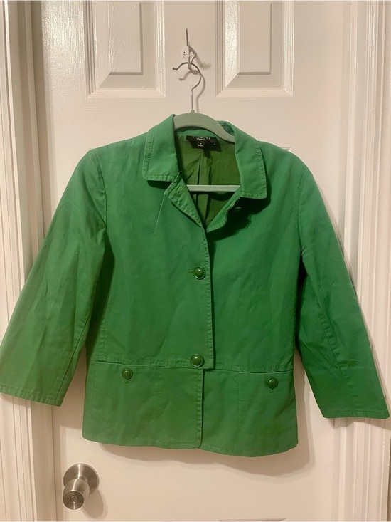 Talbots Jackets & Blazers - Talbots Bright Green Three-Button Cotton-Blend Jacket